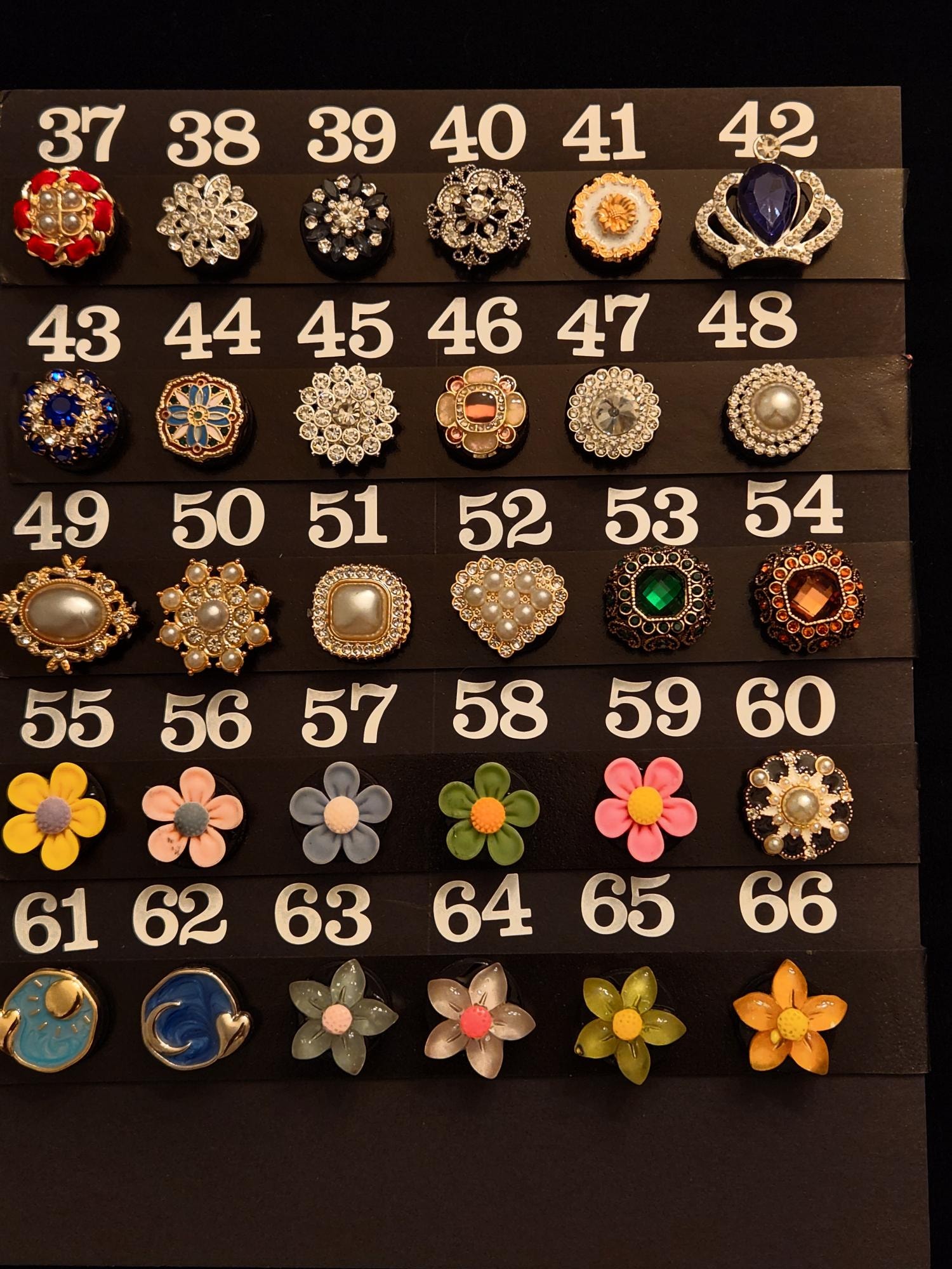 Rhinestone crystal buttons close up